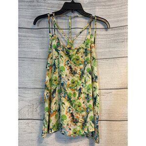 Soprano Floral Print Sleeveless Chiffon Tank Top M